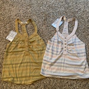 Free People Striped Racerback Tanks
